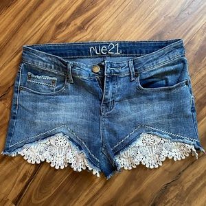 Rue21 Jean Shorts with Lace